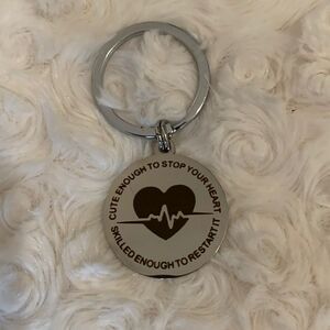 NWT cute enough and skilled enough Silver/gray lettering Nursing keychains!